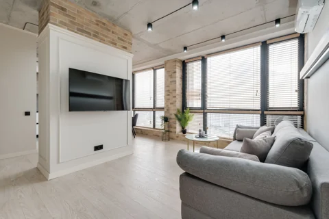 Large television in a contemporary living room
