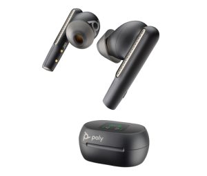 HP Poly Voyager Free 60+ UC Carbon Black Earbuds +BT700 USB-A Adapter +Touchscreen Charge Case