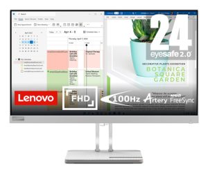Lenovo L24e-40 23.8" FHD Monitor, Cloud Grey