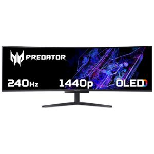 Acer Predator X49X curved ultra-wide QD-OLED gaming monitor - 49", 32:9, QD-OLED, 1800R curve, Double Quad HD, 240Hz, 0.03ms, AMD FreeSync Premiu