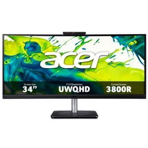 Acer Vero CB343CURD docking monitor - 34", UWQHD, 21:9 ultrawide, 3800R curve, 60Hz, AdaptiveSync, webcam, height adjustable