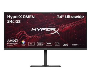 HP HyperX OMEN 34 inch WQHD 200Hz Curved Gaming Monitor - OMEN 34c G3