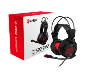 MSI DS502 7.1 Virtual Surround Sound Gaming Headset 'Black with Ambient Dragon Logo, Wired USB connector, 40mm Drivers, inline Smart Audio Contr