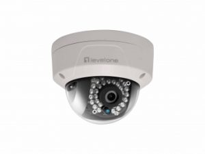 LevelOne GEMINI Fixed Dome IP Network Camera, 2-Megapixel, 802.3af PoE, Vandalproof, IR LEDs, Indoor/Outdoor, two-way audio