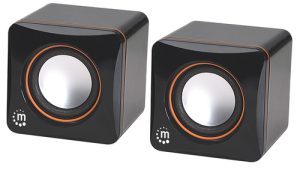 Manhattan 2600 Series Speaker System (Promo), Small Size, Big Sound, Two Speakers, Stereo, USB power, Output: 2x 3W, 3.5mm plug for sound, In-Line vol