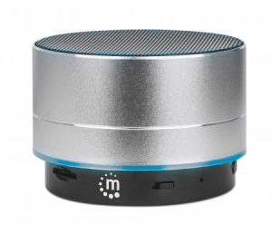 Manhattan Metallic Bluetooth Speaker, Splashproof, Range 10m, microSD card reader, Aux 3.5mm connector, USB-A charging cable included (5V charging), S