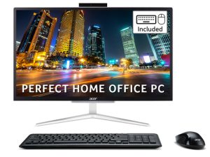Acer Aspire C22-820 All-in-One PC - (Intel Pentium J5040, 8GB, 256GB SSD, 21.5 inch Full HD Display, USB Keyboard and Mouse, Windows 10, Sil