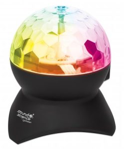 Manhattan Sound Science Disco Light Ball Bluetooth Speaker, FM Radio, Decent Sound Output (3W), 8 hour Playback time, Integrated Controls, Range 10m,