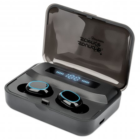 Manhattan Bluetooth In-Ear Headphones, Black, Microphone, Integrated Controls, Sweatproof, Noise Isolating, 5 hour usage time, Max Range 10m, Charging