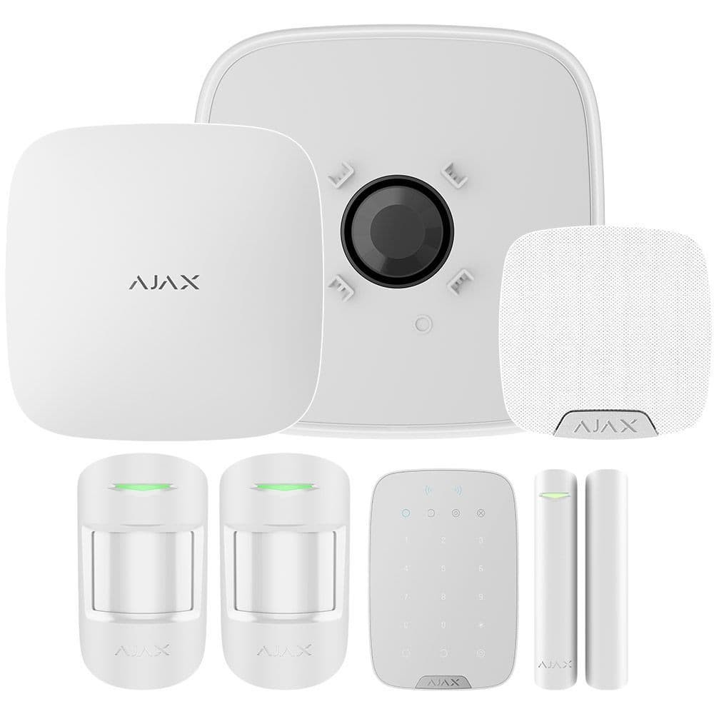 Ajax Kit 4 Hub 2 with MotionProtect U, KeyPad and StreetSiren DD - White