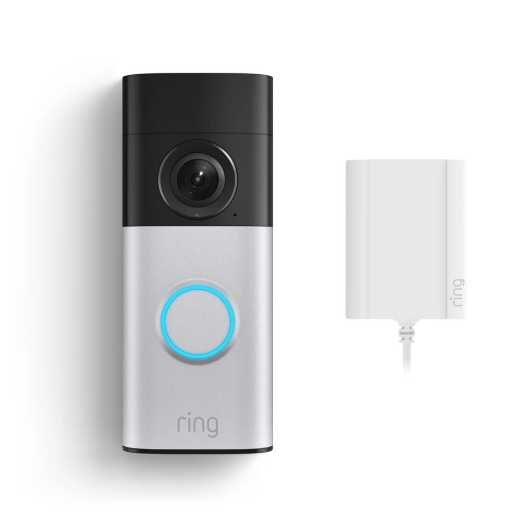 Ring Wired Video Doorbell 2K Plus with Plug-in Adaptor