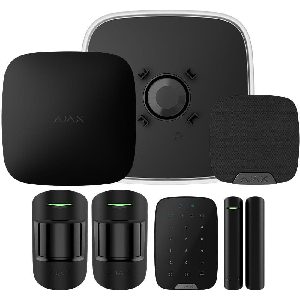 Ajax Kit 4 Hub 2 with MotionProtect U, KeyPad and StreetSiren DD - Black