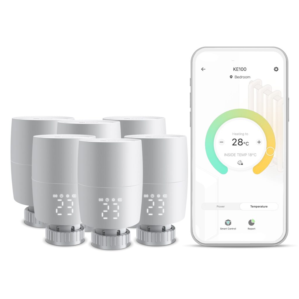 TP-Link Kasa Smart Thermostatic Radiator Valve Add-on, Supports Kasa App, KE100 Six Pack