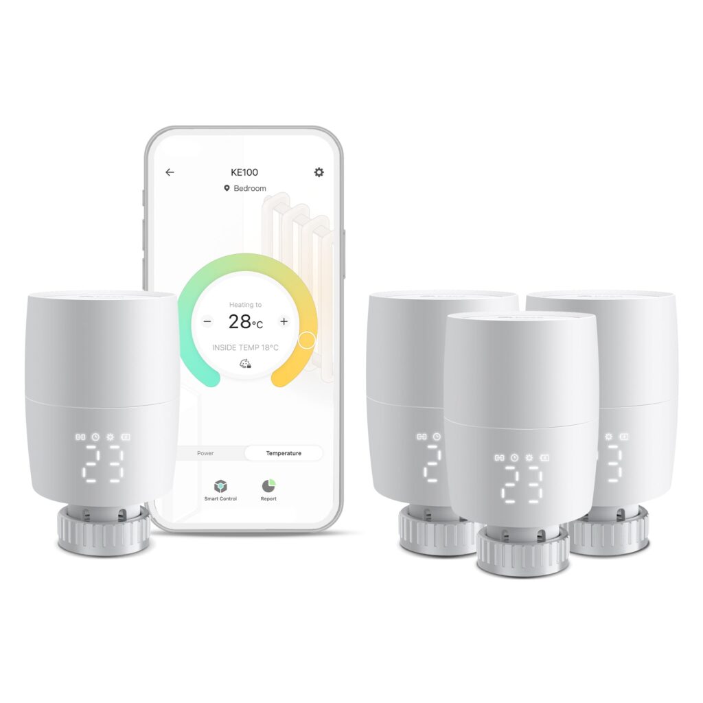 TP-Link Kasa Smart Thermostatic Radiator Valve Add-on, Supports Kasa App, KE100 Four Pack