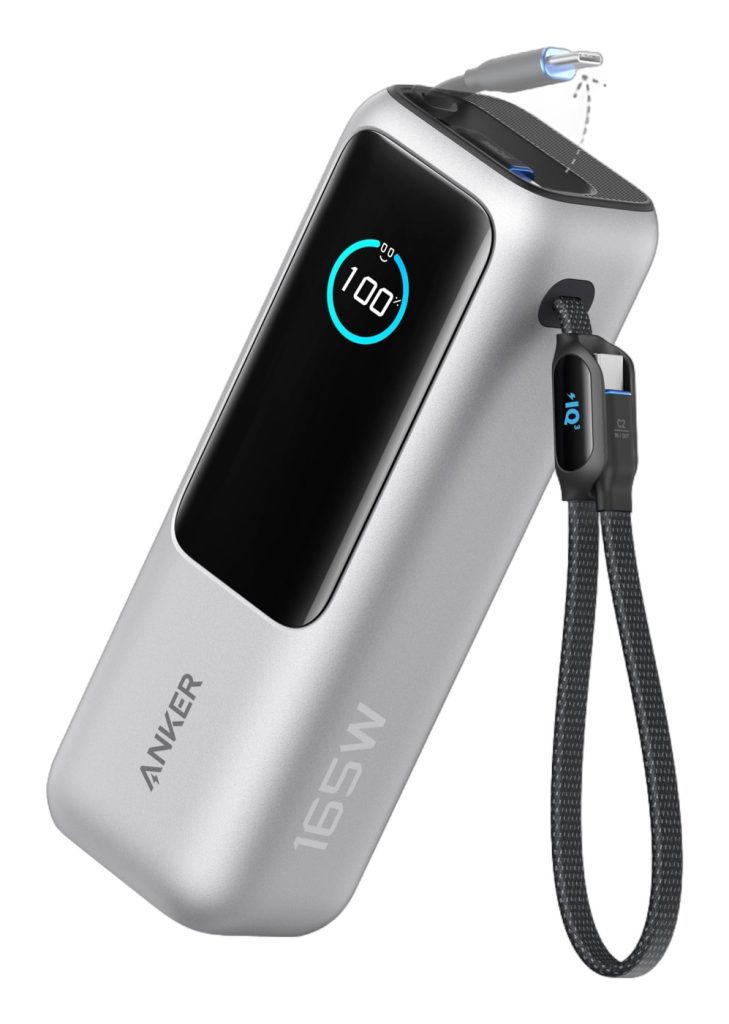 ANKER Laptop Power Bank (25K, 165W, Built-In and Retractable Cables)